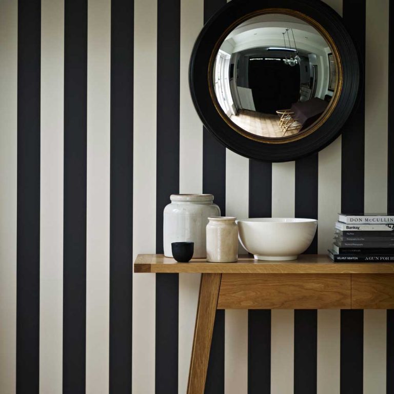 Salesbury Stripe Black Wallpaper
